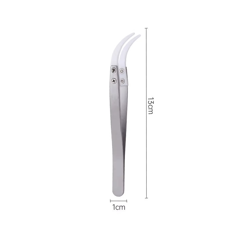 1200° Ceramic Tipped Stainless Steel Tweezers Tips Heat Pointed Resistant Tweezer Electronic Soldering Tweezers Fine Pointed Tip