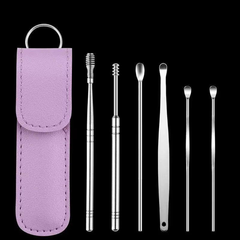 Elevate Your Ear Care Routine with Our 6-Piece Stainless Steel Ear Wax Removal Tool Set - Includes Curette & Earpick