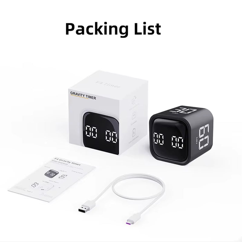 Revolutionize Your Cooking and Learning with the Gravity Sensor Productivity Timer Cube - Versatile Countdown and Countup Features!