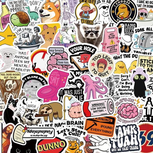 130PCS Hilariously Snarky Vinyl Sticker Pack - Waterproof Memes for Your Laptop, Water Bottle, and More!