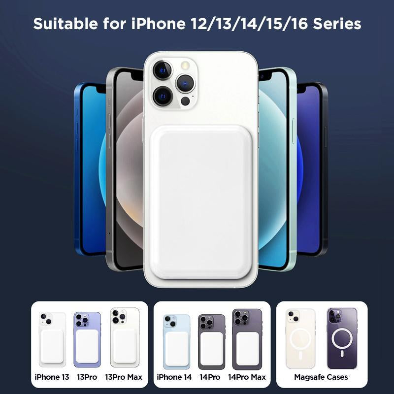 MagSafe 5000mAh Wireless Power Bank - Fast Charging Portable Charger for iPhone 12 to 17 Plus/Pro Max, Compact Smartphone Charging Solution