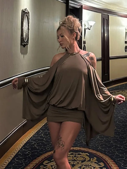 Elevate Your Style with Our Backless Batwing Sleeve Mini Dress - Perfect for Spring 2026 Parties