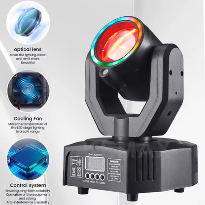 Unleash the Party Vibes with the Lyre Beam 32W Mini DJ Mobile Head DMX512 Moving Head Stage Effect Lights - RGBW 4In1 Strobe for Unforgettable Shows and Events!