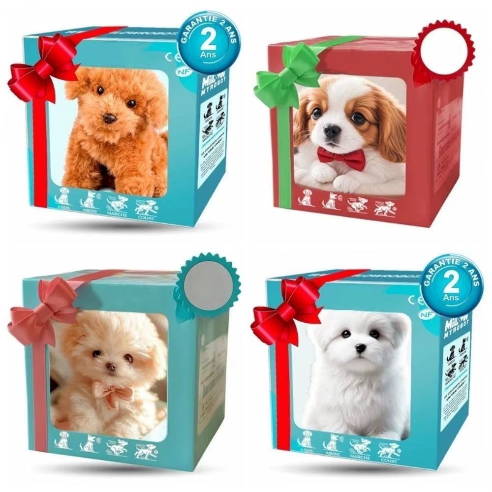 Interactive Realistic Robotic Puppy with Tail Wagging and Barking Features - Plush Walking Dog Toy for Kids