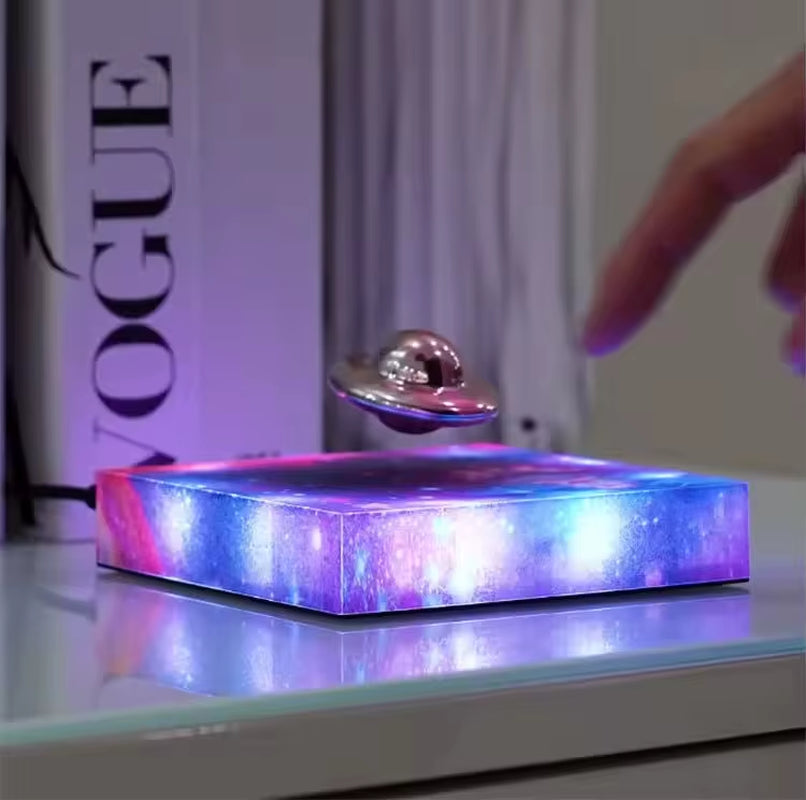 Experience the Magic of Levitating UFO Table Lamp with RGB Galaxy Base - A Unique Touch Control Home Decor Gift for Your Desk