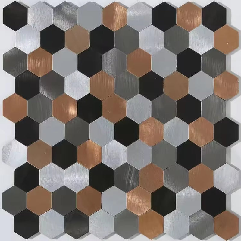 Mosaic Hexagon Peel and Stick Waterproof Aluminum Wall Tile for Kitchen and Bath Backsplash - Fireproof and Self-Adhesive