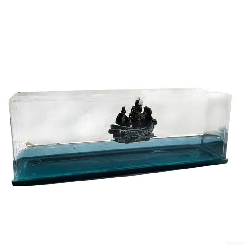 Captivating Black Pearl Pirate Ship Drift Bottle - A Nautical Touch for Your Living Room or Office