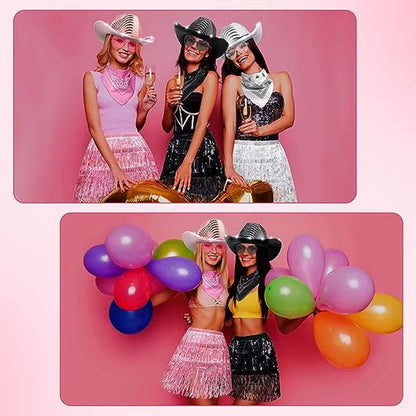 Wireless LED Illuminated Cowgirl Hat with Glowing Light Bar for Bachelorette Celebrations - Flashing Neon Western Cowboy Hat