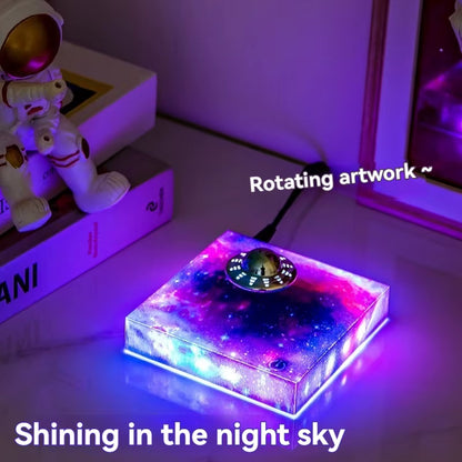 Experience the Magic of Levitating UFO Table Lamp with RGB Galaxy Base - A Unique Touch Control Home Decor Gift for Your Desk