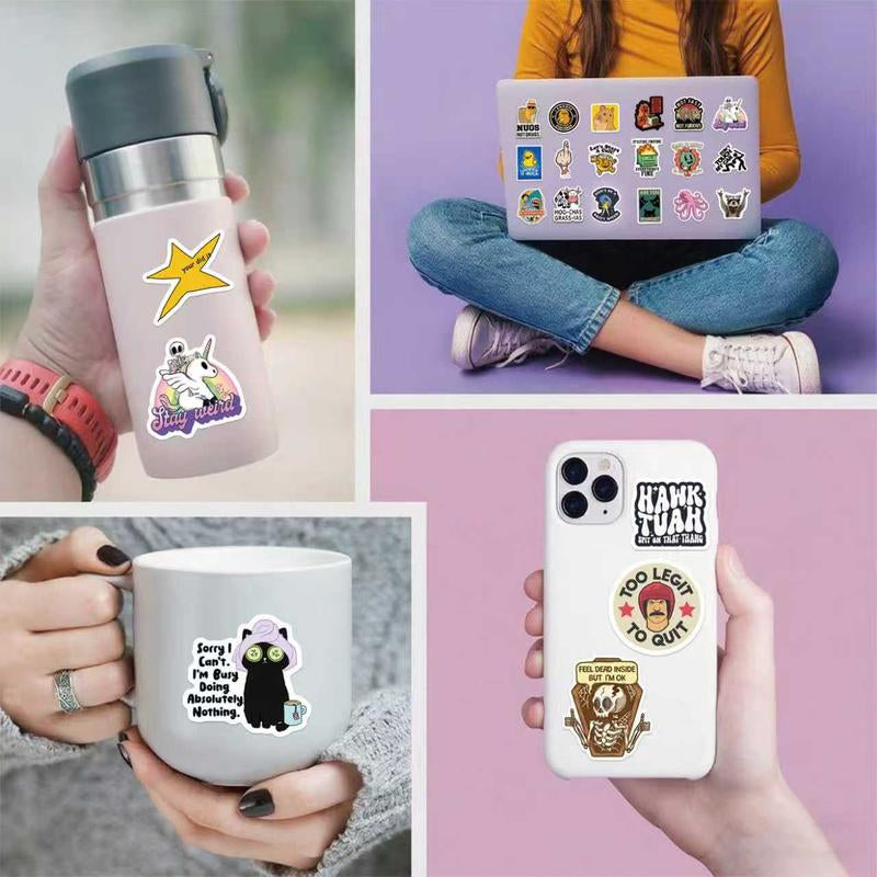 130PCS Hilariously Snarky Vinyl Sticker Pack - Waterproof Memes for Your Laptop, Water Bottle, and More!