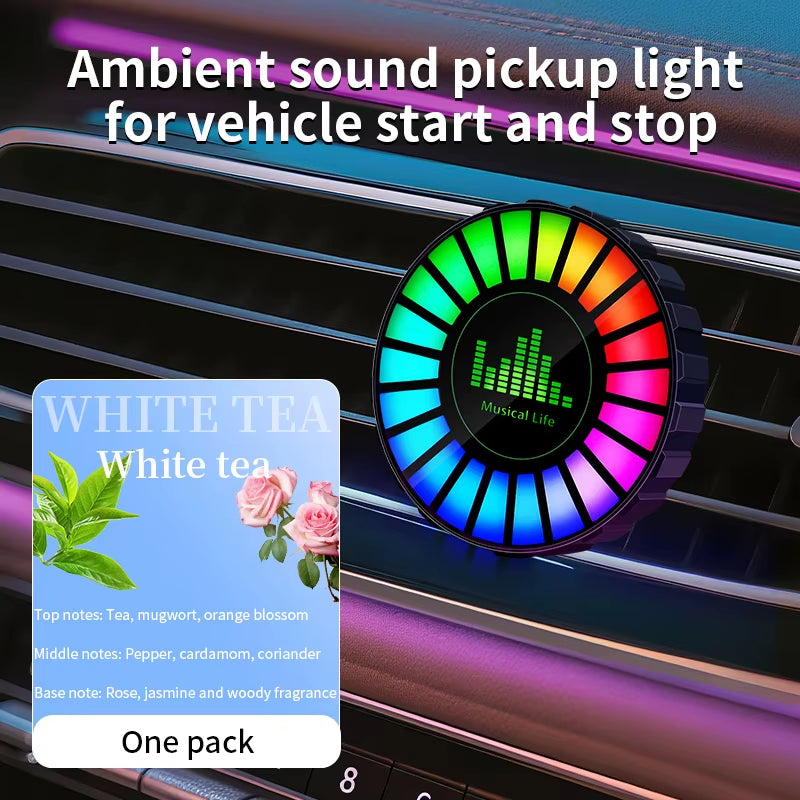 Transform Your Drive with the Stylish Car USB Aromatherapy Round Pickup Lamp - Experience Ocean Fragrance and RGB Ambiance