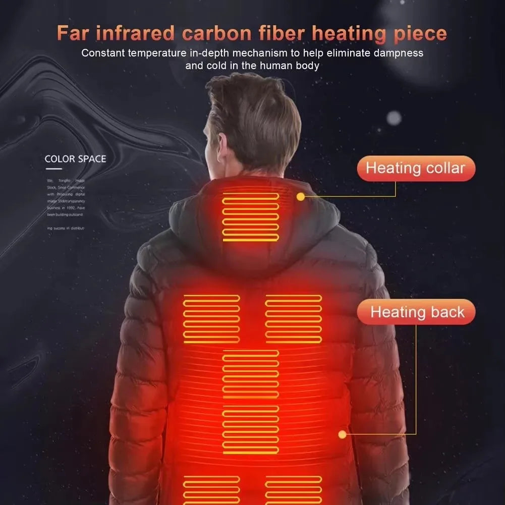 Stay Warm This Winter with Our Men's Heated USB Jacket - The Ultimate Outdoor Thermal Coat