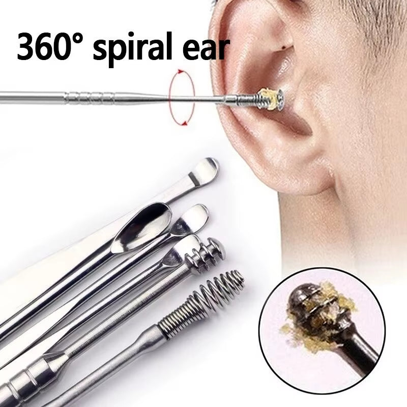 Elevate Your Ear Care Routine with Our 6-Piece Stainless Steel Ear Wax Removal Tool Set - Includes Curette & Earpick