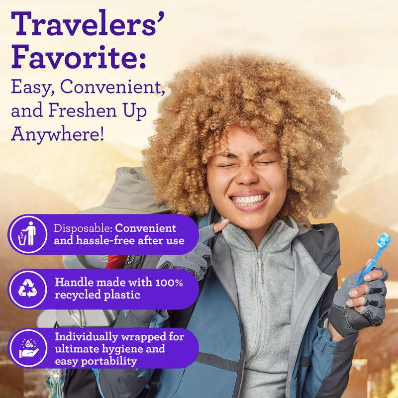 Gurunanda Ready-To-Go Travel Toothbrushes - 70 Count for Effortless Oral Care Anywhere