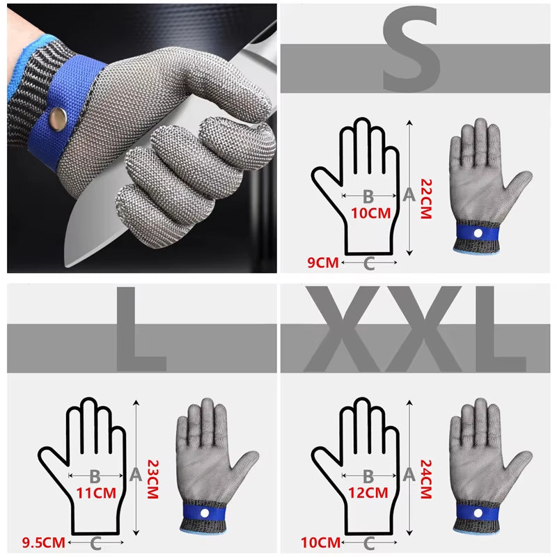 Revolutionary Stainless Steel Wire Mesh Safety Gloves - Ultimate Cut and Stab Resistance for Butchers