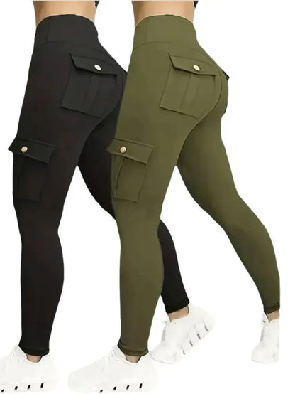 Elevate Your Workout with Our Seamless High-Waist Yoga Cargo Leggings for Women – Stylish with Pockets and Hip Lifting Design!