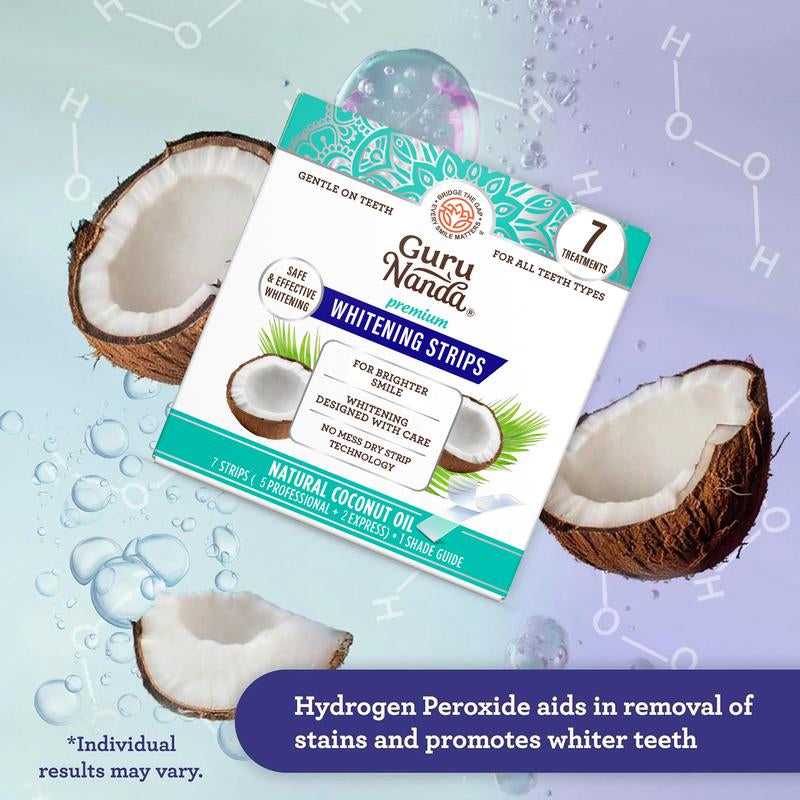 Transform Your Smile with Gurunanda Whitening Strips - 7-Day Treatment for Sensitive Teeth, Enamel-Safe & Fast Results!