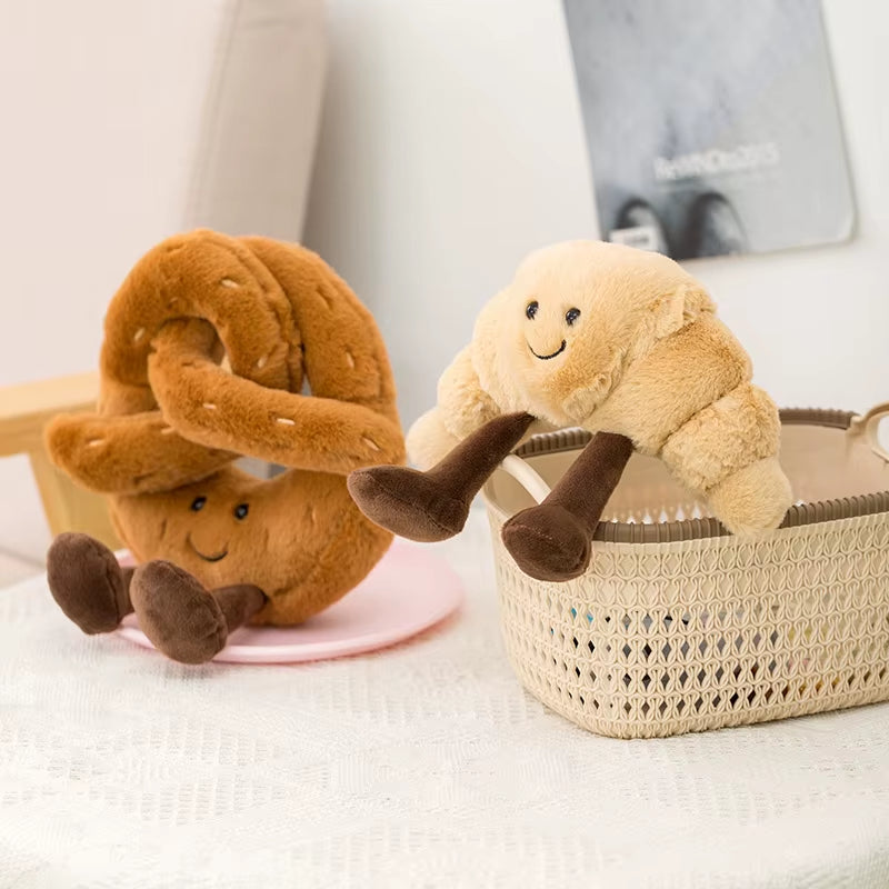Delightful Plush Bread Collection - Adorable Stuffed Toast, Pretzel, Croissant, and Baguette for Kids - Perfect Comfort Doll and Thoughtful Birthday Gift