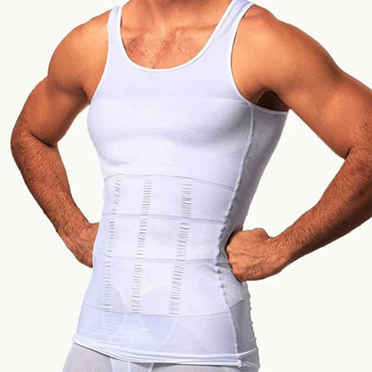 Transform Your Physique with Our Men's Slimming Compression Vest - The Ultimate Seamless Waist Trainer for Effective Belly Control and Weight Loss!