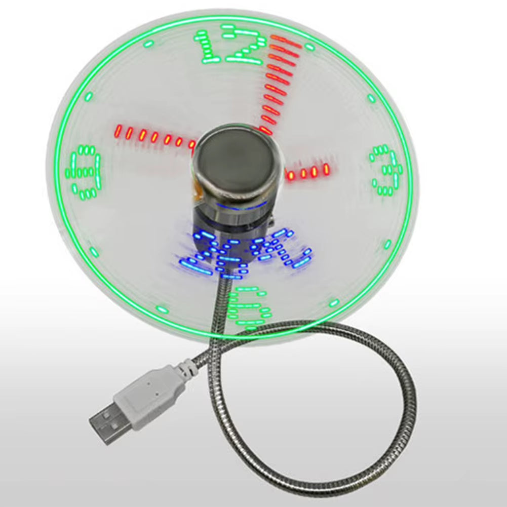 Stay Cool and Stylish with the USB Mini Fan Featuring Real-Time Temperature Display and RGB LED Lights - Perfect for Laptops, PCs, and Notebooks