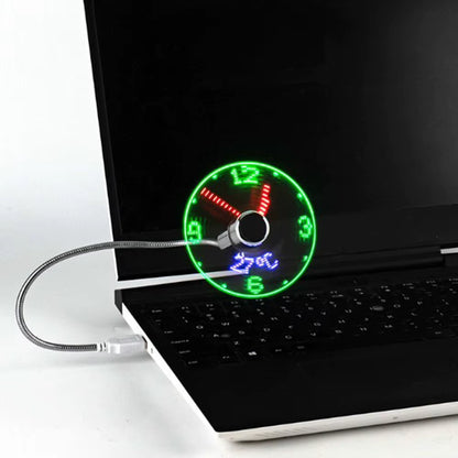 Stay Cool and Stylish with the USB Mini Fan Featuring Real-Time Temperature Display and RGB LED Lights - Perfect for Laptops, PCs, and Notebooks