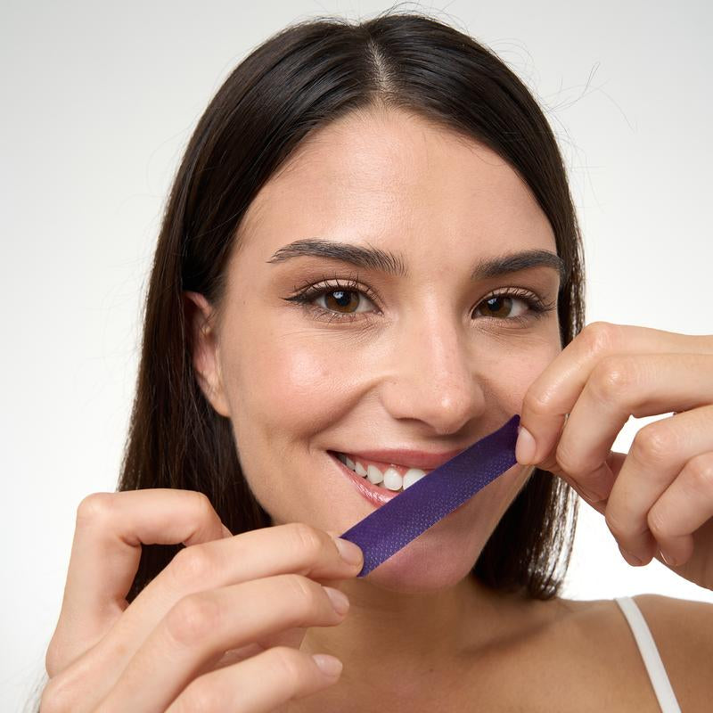 Experience Brilliant Smiles with DR.DENT Purple Teeth Whitening Strips - 7/21 Sessions of Enamel-Safe, Peroxide-Free Whitening for Sensitive Teeth