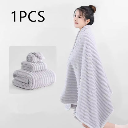 Luxurious Thick Coral Fleece Bath Towel - Ultra Absorbent & Quick Drying for Ultimate Comfort