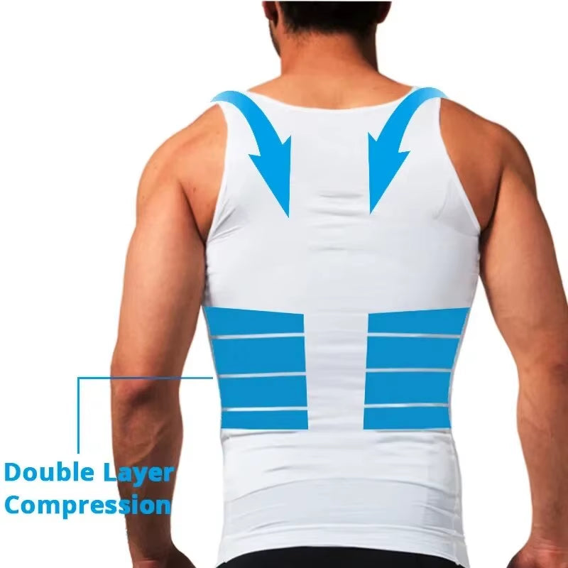 Transform Your Physique with Our Men's Slimming Compression Vest - The Ultimate Seamless Waist Trainer for Effective Belly Control and Weight Loss!