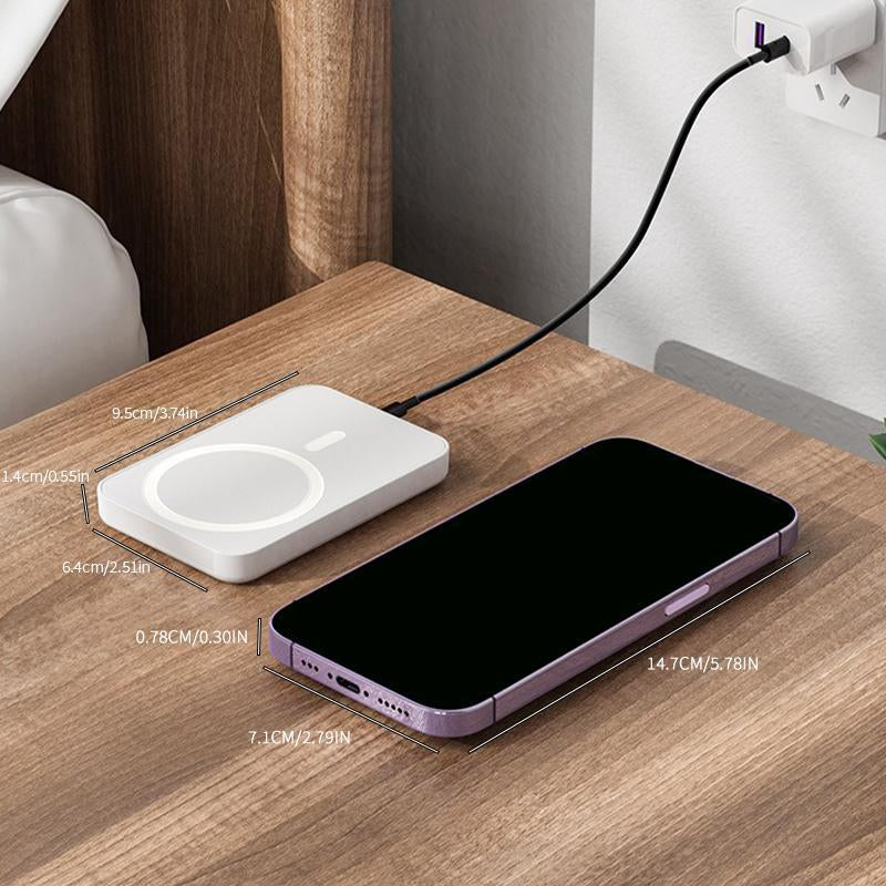 MagSafe 5000mAh Wireless Power Bank - Fast Charging Portable Charger for iPhone 12 to 17 Plus/Pro Max, Compact Smartphone Charging Solution