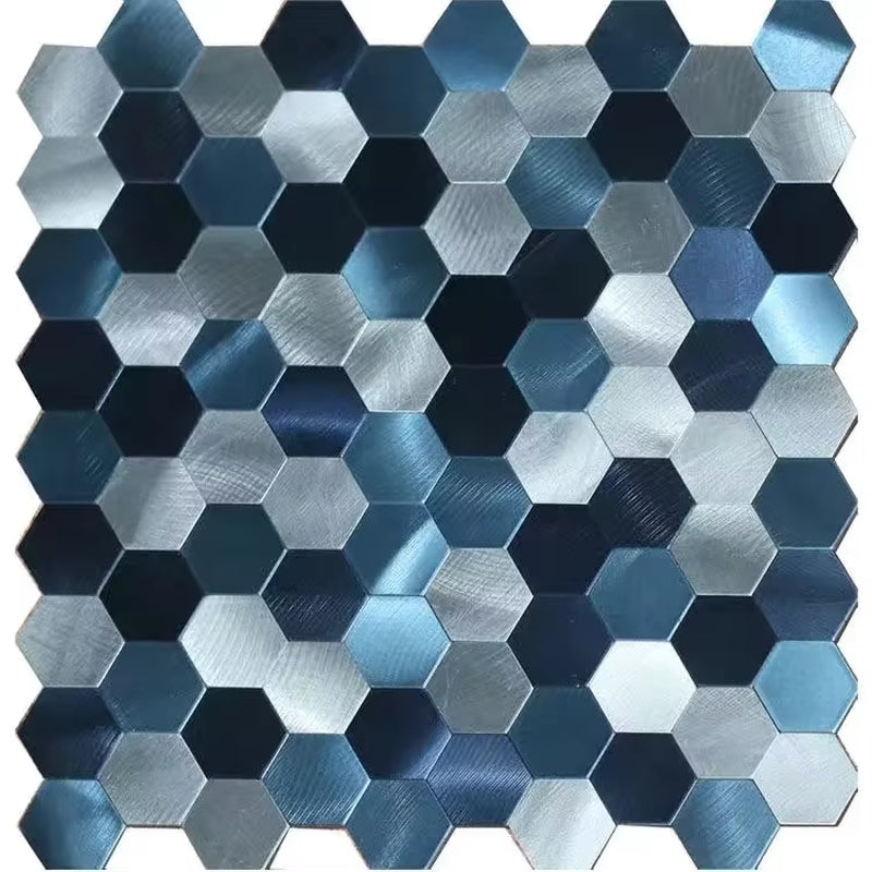 Mosaic Hexagon Peel and Stick Waterproof Aluminum Wall Tile for Kitchen and Bath Backsplash - Fireproof and Self-Adhesive