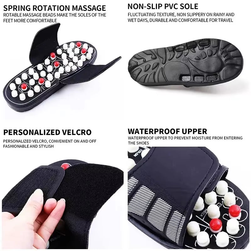 Experience Ultimate Foot Relaxation with Professional Reflexology Massage Slippers Featuring Acupuncture Stones