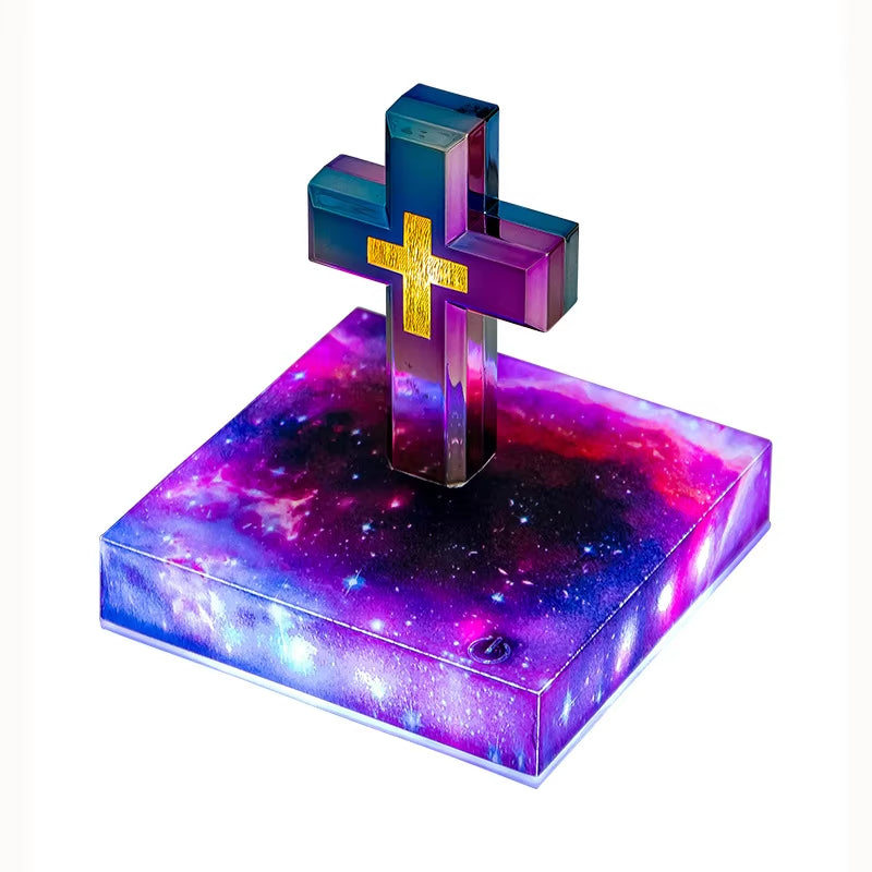 Illuminate Your Faith with the Levitating Cross Lamp - A Stunning Magnetic Night Light for Christian Homes