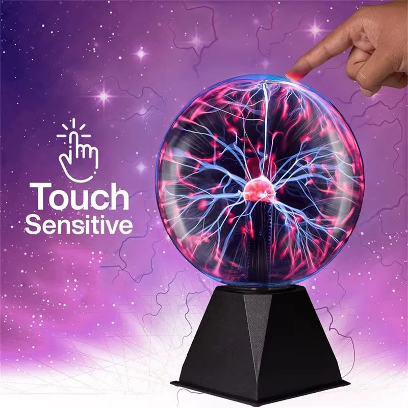 Enchanting Touch-Sensitive Magic Plasma Ball Lamp - LED Night Light for Kids and Adults - Perfect Holiday Decor and Gift