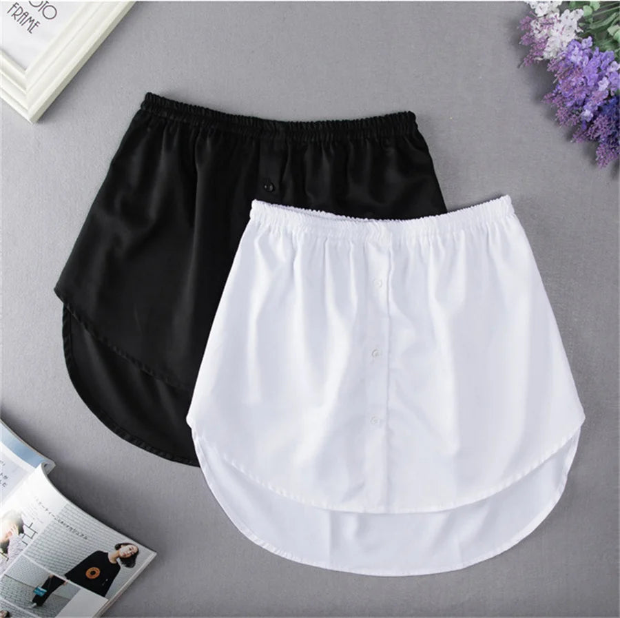 Elevate Your Style with Our Women's Adjustable Layering Blouse Extender Featuring a Chic Faux Top and Flirty Mini Skirt Underskirt