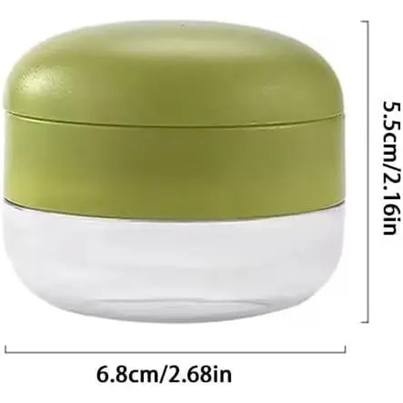 Effortless Mini Garlic Chopper & Press - Manual Mincer with Storage Container, Stainless Steel Blades, Ergonomic Grip, Vibrant Green Design