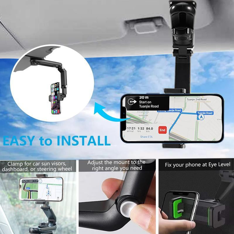 Revolutionary 1080° Multi-Function Sun Visor Phone Holder - Universal 360° Rotating Design for Every Scene