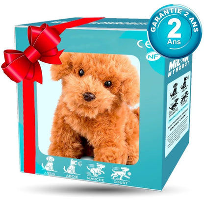 Interactive Realistic Robotic Puppy with Tail Wagging and Barking Features - Plush Walking Dog Toy for Kids