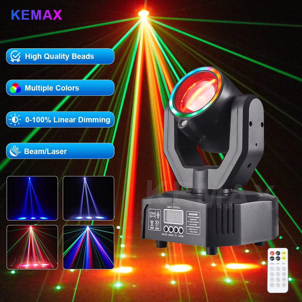 Unleash the Party Vibes with the Lyre Beam 32W Mini DJ Mobile Head DMX512 Moving Head Stage Effect Lights - RGBW 4In1 Strobe for Unforgettable Shows and Events!
