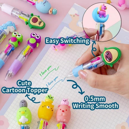 Brighten Up Writing with 20Pcs Adorable Mini Multicolor 4-in-1 Pens - Perfect for Kids' Parties, School Supplies, and Gifts!