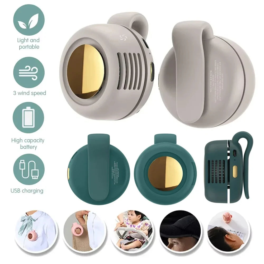 Experience Ultimate Comfort with the Outdoor Mini Portable Handheld Bladeless Electric Fan - Rechargeable and Perfect for Any Setting!