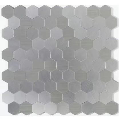 Mosaic Hexagon Peel and Stick Waterproof Aluminum Wall Tile for Kitchen and Bath Backsplash - Fireproof and Self-Adhesive