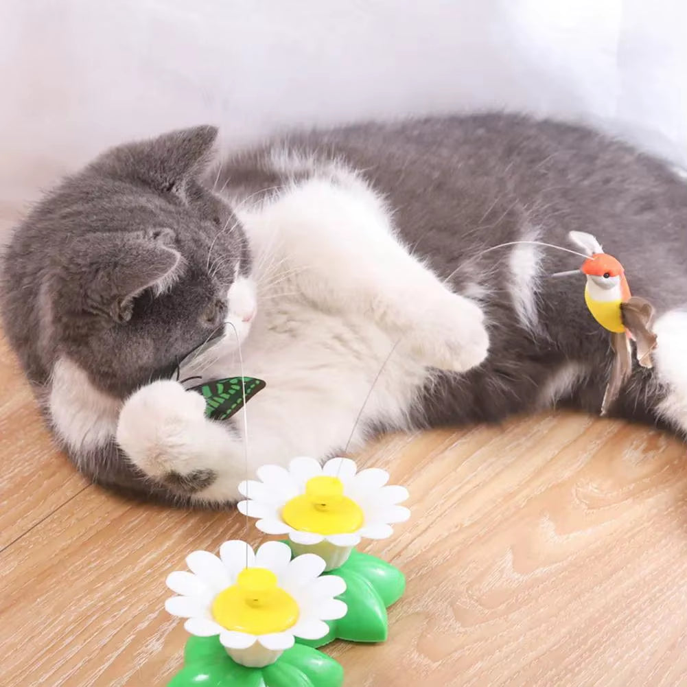 Exciting Electric Butterfly Cat Toy - Automatic Rotating Hummingbird for Endless Fun and Exercise!