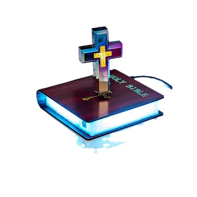 Illuminate Your Faith with the Levitating Cross Lamp - A Stunning Magnetic Night Light for Christian Homes