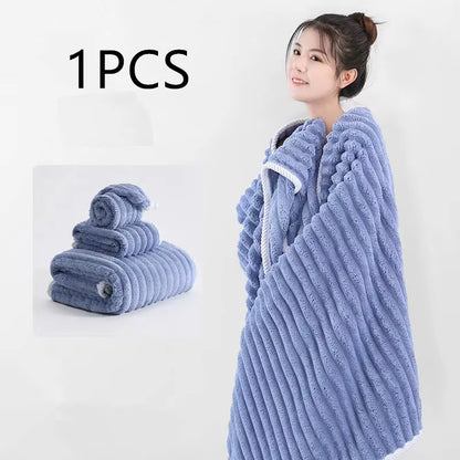 Luxurious Thick Coral Fleece Bath Towel - Ultra Absorbent & Quick Drying for Ultimate Comfort