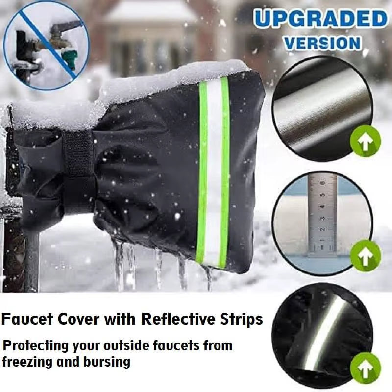 Protect Your Outdoor Faucets This Winter: 2-Pack Insulation Covers with Reflective Strips for Ultimate Freeze Defense