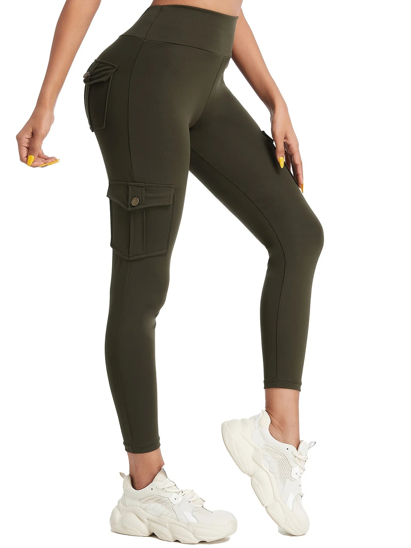 Elevate Your Workout with Our Seamless High-Waist Yoga Cargo Leggings for Women – Stylish with Pockets and Hip Lifting Design!