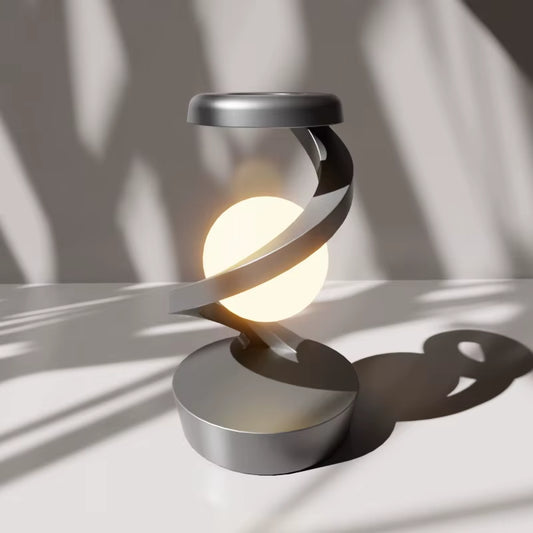 Innovative Creative Table Lamp with Rotating Floating Design and 15W Wireless Charger – RGB Atmosphere Night Light for Holidays