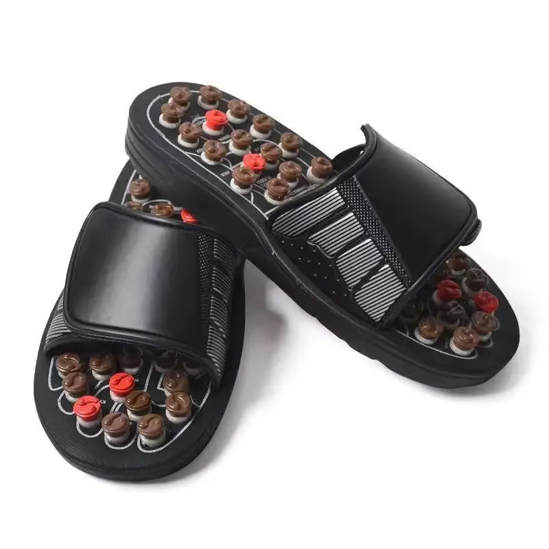 Experience Ultimate Foot Relaxation with Professional Reflexology Massage Slippers Featuring Acupuncture Stones