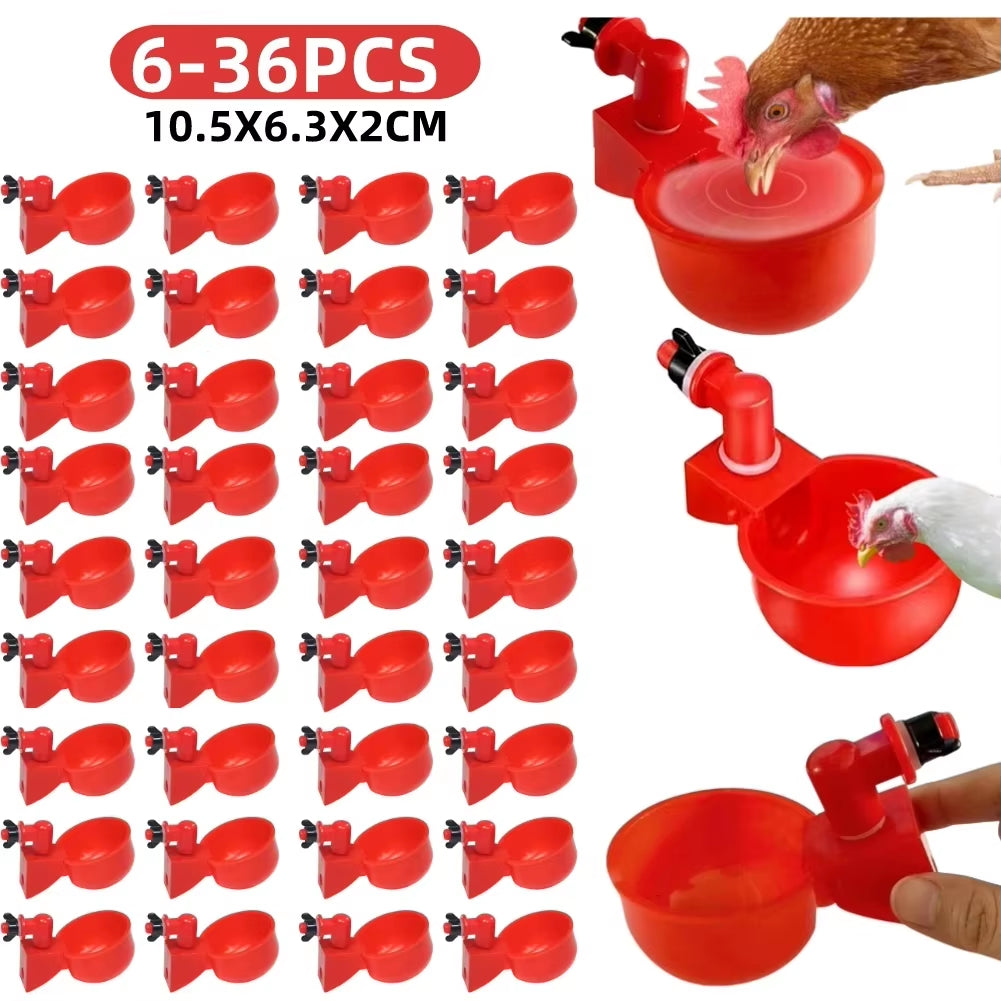 Revolutionary Automatic Poultry Watering Cups for Chickens and Ducks - Convenient Sets of 6 to 36, Effortless Installation!