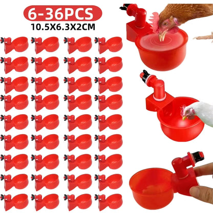 Revolutionary Automatic Poultry Watering Cups for Chickens and Ducks - Convenient Sets of 6 to 36, Effortless Installation!